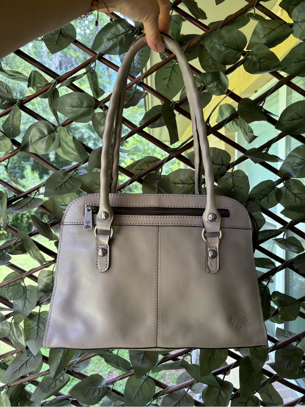 Patricia Nash Taupe Leather Shoulder Bag
